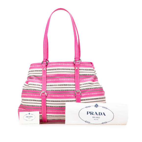 Pre-Loved Prada Striped Jacquard Tote - Picture 11 of 11